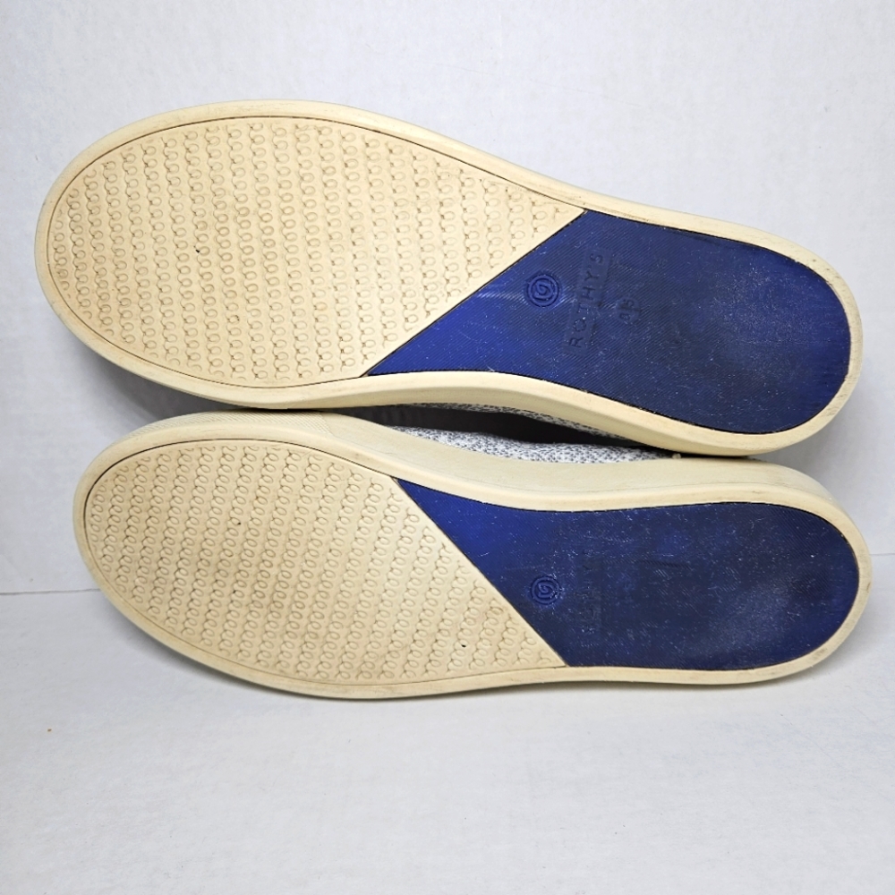 Rothy's Opal Python Sz 8.5 White & Gray Print Slip On Sneakers Retired Tennis - Picture 10 of 10